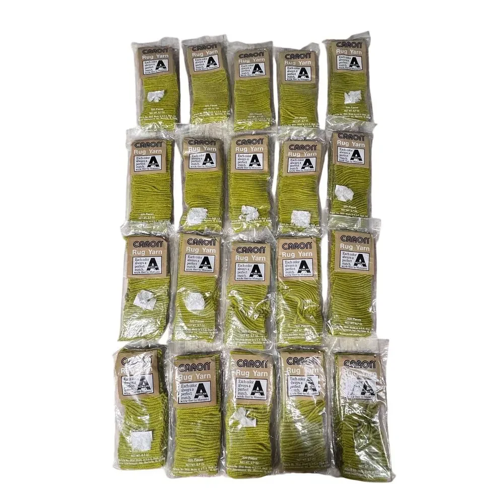 CARON Vintage Rug Yarn Chartreuse 0136 Lot 20 Packs Acrilan Acrylic 320 Pieces